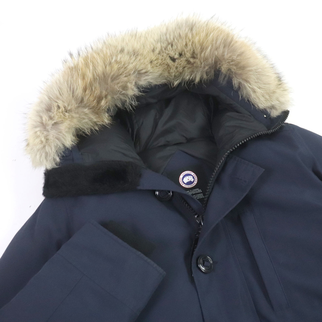 CANADA GOOSE(カナダグース)の良品□CANADA GOOSE カナダグース 3438JM JASPER ロゴワッペン WZIP コヨーテファーフーデッド ダウンジャケット ダウンコート ネイビー L カナダ製 正規品 メンズ メンズのジャケット/アウター(ダウンジャケット)の商品写真