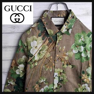 グッチ(Gucci)の【入手困難】グッチ シャツ シースルー ボタニカル 花柄 シャツ アロハ シアー(シャツ)