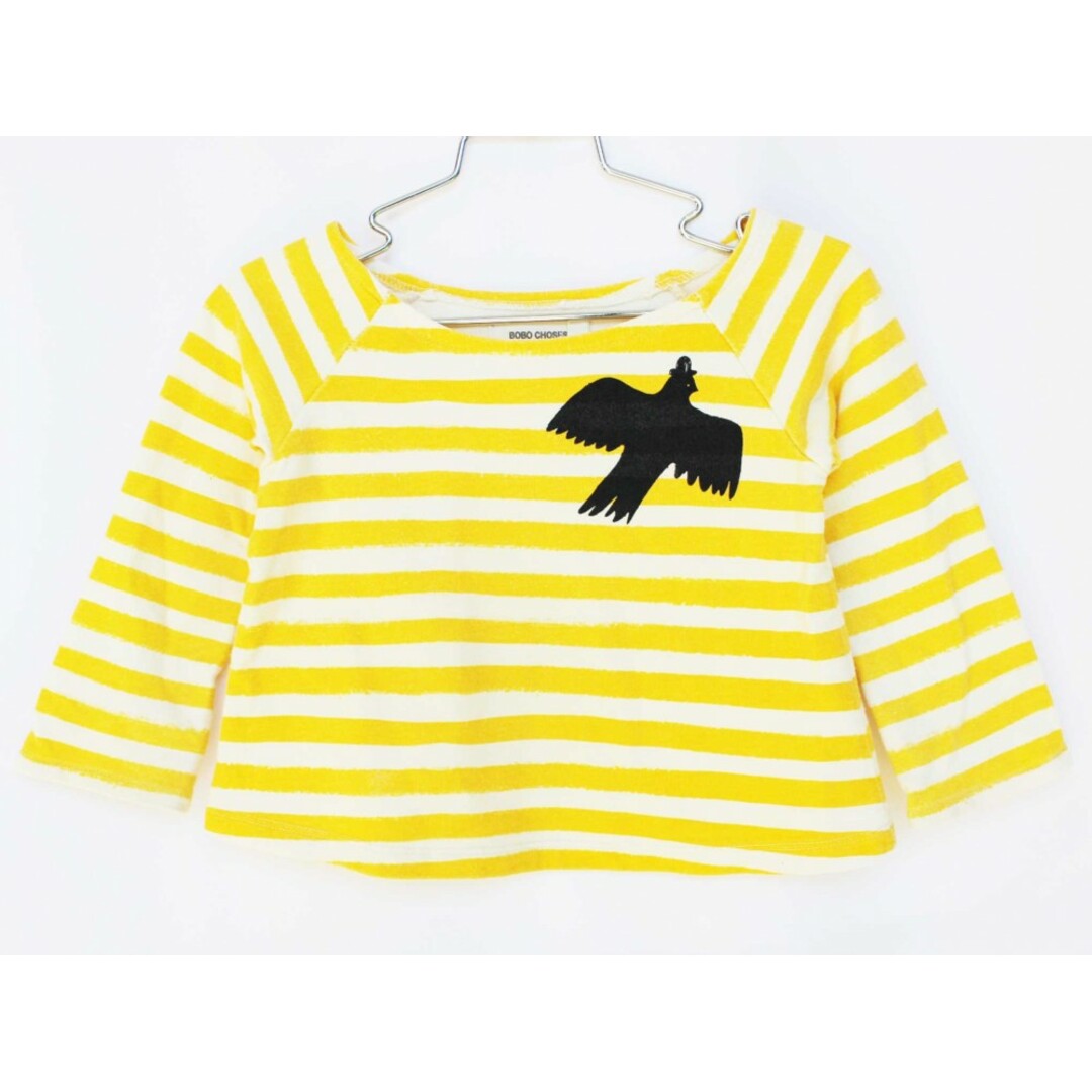 BOBO CHOSES(ボボショーズ)の【春物 新入荷!】[ボボショーズ/BOBOCHOSES]80cm 長袖カットソー/長袖Tシャツ/ロンT 黄色×白【中古】子供服 キッズ kids ベビー服 baby 男の子 女の子 春 tops 923042 キッズ/ベビー/マタニティのベビー服(~85cm)(Ｔシャツ)の商品写真