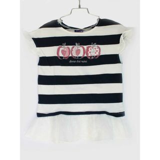 アナスイミニ(ANNA SUI mini)の【夏物 新入荷!】[アナスイミニ/ANNA SUI mini]140cm  半袖カットソー/半袖Tシャツ 白×濃紺【中古】子供服 キッズ kids ジュニア 女の子 夏 tops 214042(Tシャツ/カットソー)