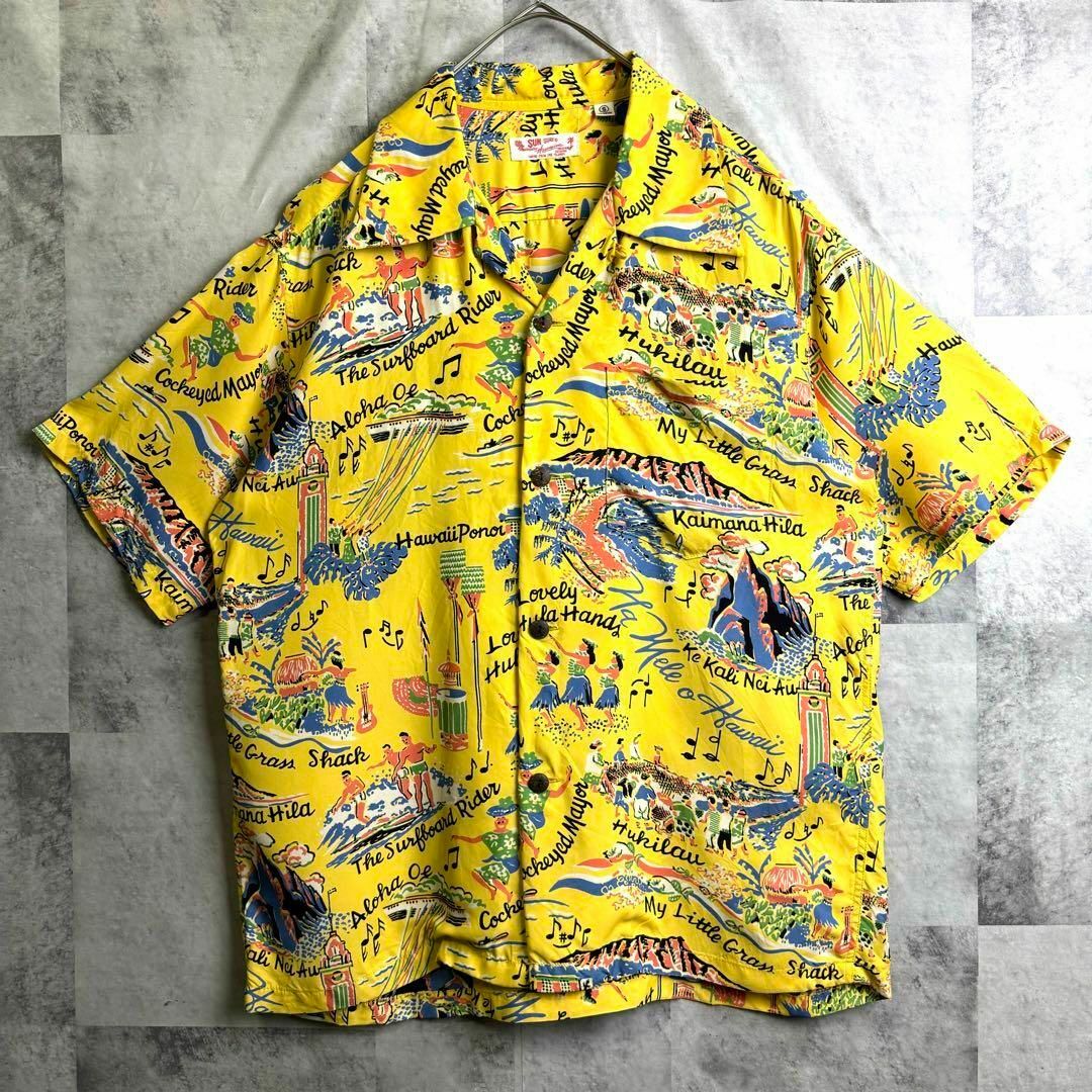 Sun Surf - 美品 サンサーフ オープンカラー アロハシャツ 高配色