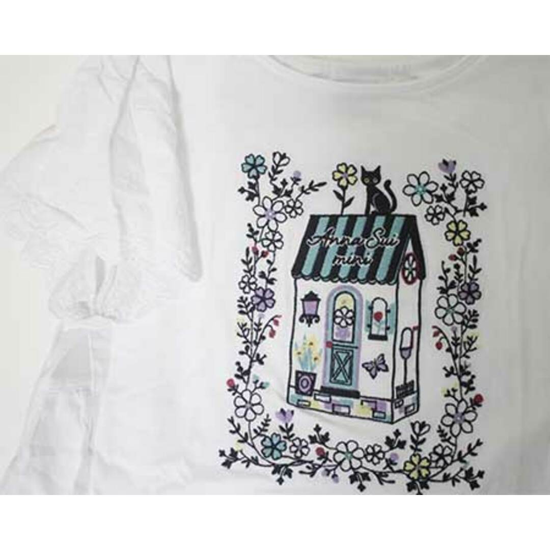 ANNA SUI mini(アナスイミニ)の【夏物 新入荷!】〓アナスイミニ/ANNA SUI mini〓140cm 半袖Tシャツ/半袖カットソー 白 '22年製【中古】子供服 キッズ kids ジュニア 女の子  夏 tops 614042 キッズ/ベビー/マタニティのキッズ服女の子用(90cm~)(Tシャツ/カットソー)の商品写真