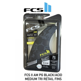 エフシーエス(FCS)のFCS II AM PG Black/Acid Medium Tri Fin新品(サーフィン)