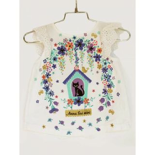 アナスイミニ(ANNA SUI mini)の【夏物 新入荷!】[アナスイミニ/ANNA SUI mini]90cm  半袖カットソー/半袖Tシャツ 白【中古】子供服 キッズ kids ベビー服 baby 女の子 夏 tops 214042(Ｔシャツ)