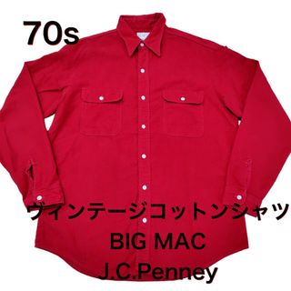 70s メンズL BIG MAC J.C.Penney ヴィンテージコットン(Tシャツ/カットソー(七分/長袖))