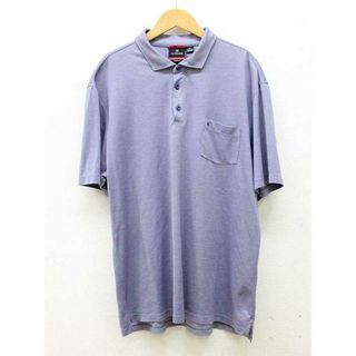 【夏物新入荷】■VICTORINOX/ビクトリノックス■半袖ポロシャツ/半袖 パープル/紫 メンズ XL【中古】夏 514042(ポロシャツ)