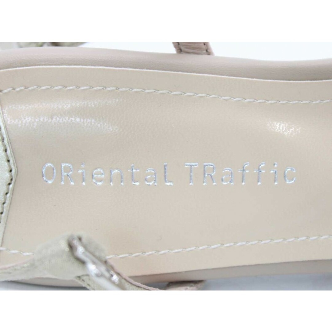 ORiental TRaffic(オリエンタルトラフィック)の【夏物 新入荷】◇ORiental TRaffic/オリエンタルトラフィック◇キトゥンヒールクロスストラップサンダル/シューズ/靴 ゴールドベージュ レディース M【中古】夏 114042 レディースの靴/シューズ(サンダル)の商品写真