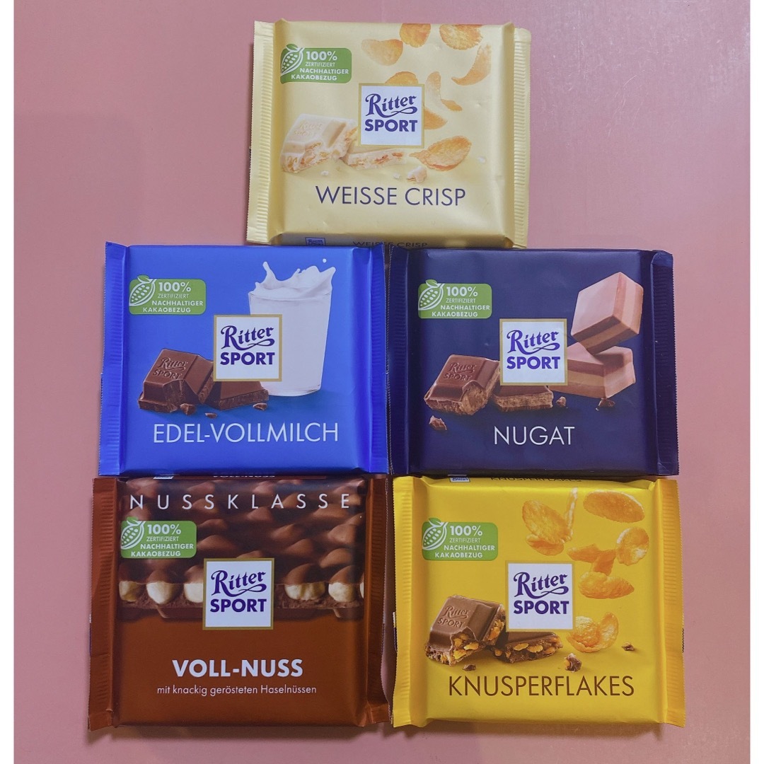 【ドイツ】Ritter SPORTチョコレート 食品/飲料/酒の食品(菓子/デザート)の商品写真