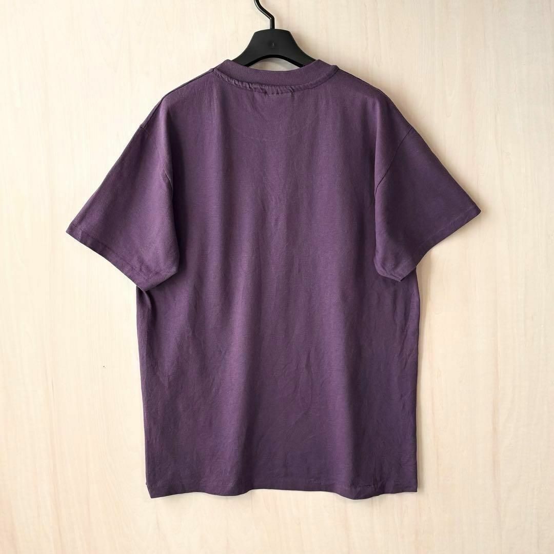 Hanes(ヘインズ)の90sメキシコ製古着　ヴィンテージ　ヘインズ　無地Tシャツ　プレーン　パープル紫 メンズのトップス(Tシャツ/カットソー(半袖/袖なし))の商品写真