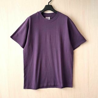 ヘインズ(Hanes)の90sメキシコ製古着　ヴィンテージ　ヘインズ　無地Tシャツ　プレーン　パープル紫(Tシャツ/カットソー(半袖/袖なし))