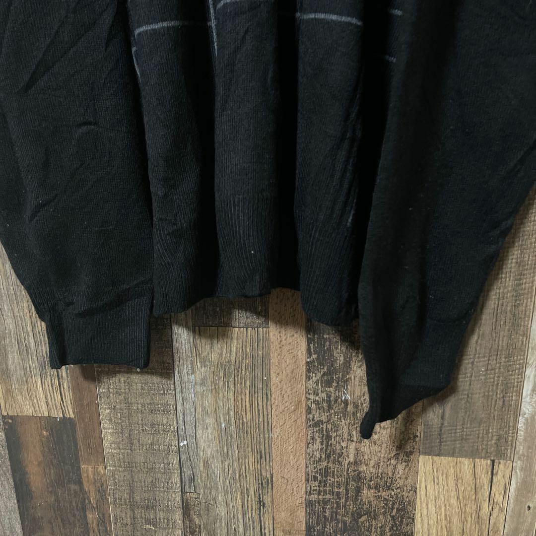 セーター ニット メンズ ブラック 2XL ゆるだぼ USA古着 90s 長袖 メンズのトップス(ニット/セーター)の商品写真