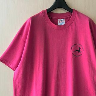 90s USA製古着　ヴィンテージ　ヘインズ　企業ロゴTシャツ　ワンポイント