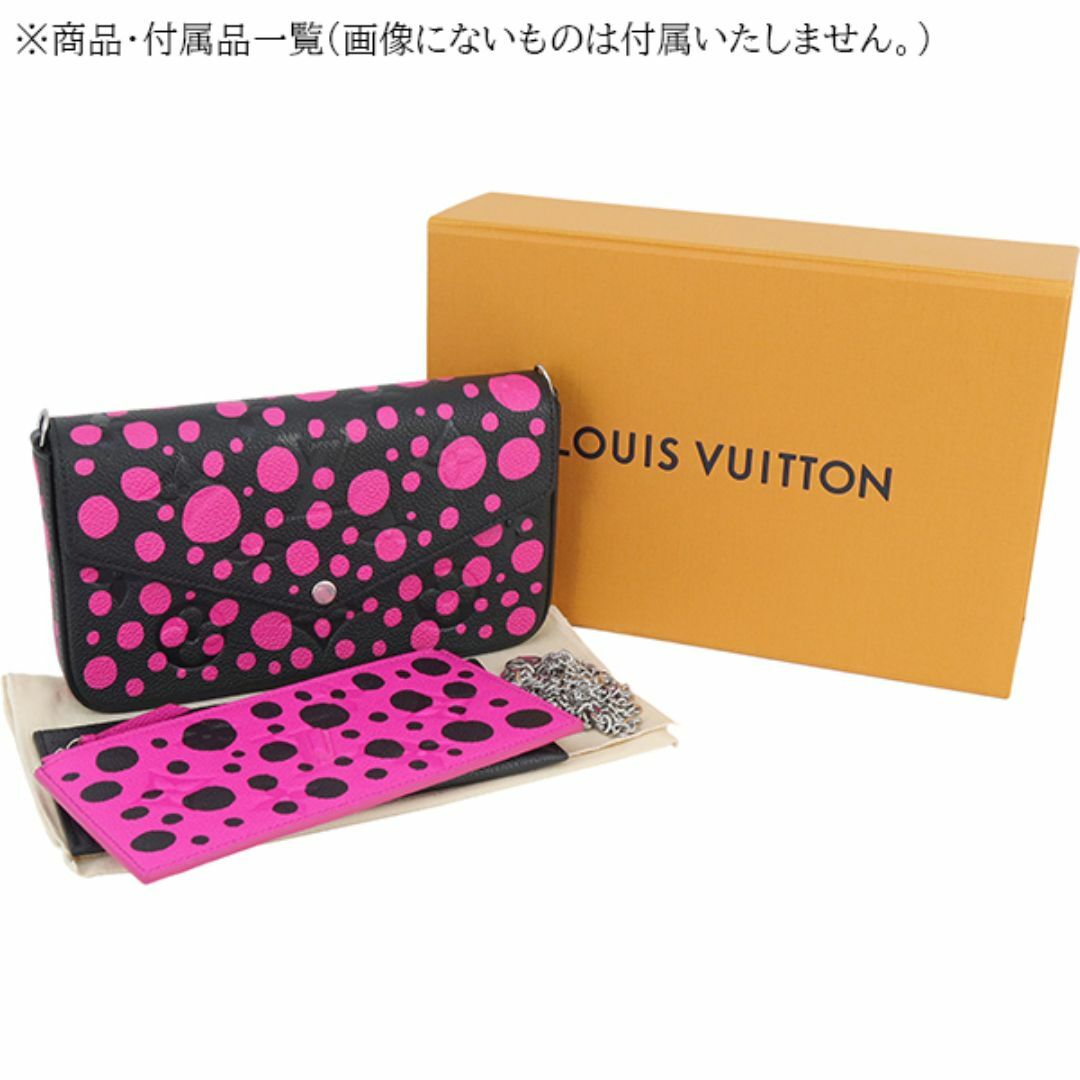 LOUIS VUITTON(ルイヴィトン)のルイヴィトン ウォレット バッグ レディース ショルダーウォレット ポシェット モノグラム ドット ブラック フューシャ 5444 レディースのバッグ(ショルダーバッグ)の商品写真