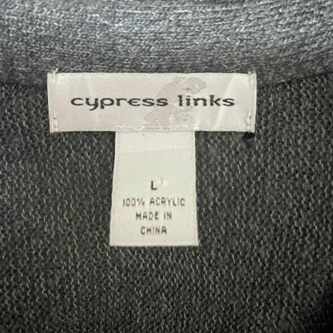 カーディガン メンズ グレー L セーター ニット USA古着 90s 長袖 メンズのトップス(ニット/セーター)の商品写真