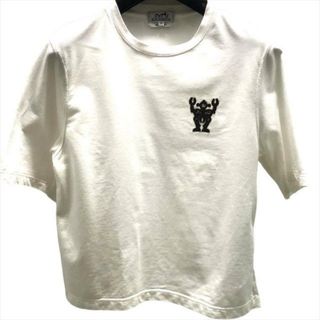 エルメス(Hermes)の良品 HERMES エルメス ロボットモチーフ ワッペン 半袖 Tシャツ トップス ホワイト レディース a2703(Tシャツ(半袖/袖なし))