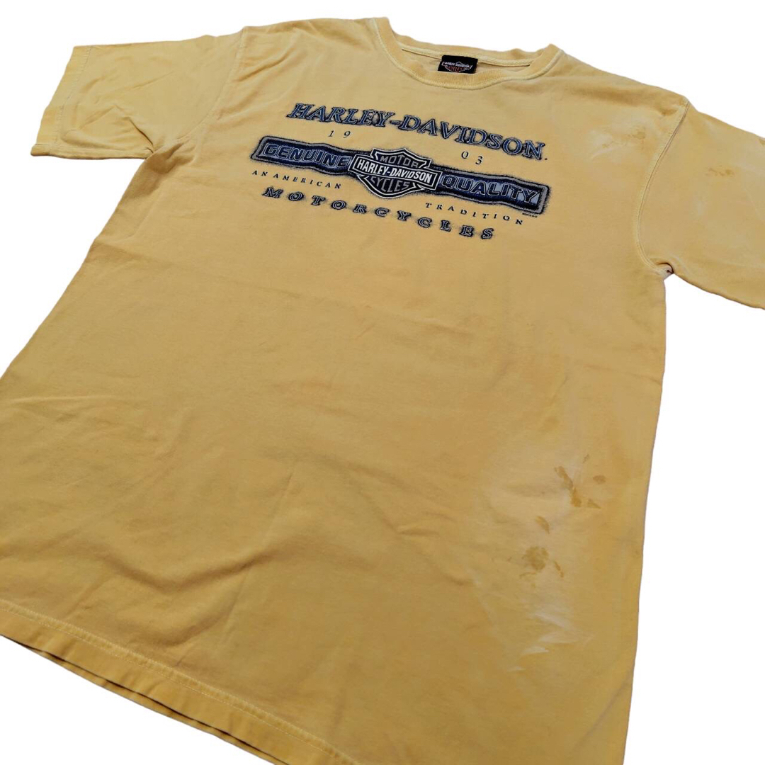 Harley Davidson(ハーレーダビッドソン)の90s メンズM HARLEY DAVIDSON ヴィンテージTシャツ 黄色  メンズのトップス(Tシャツ/カットソー(半袖/袖なし))の商品写真