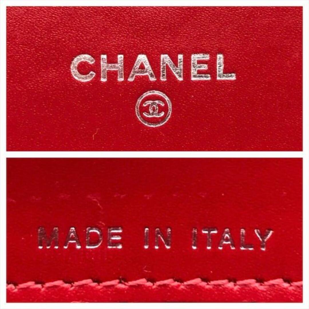 CHANEL(シャネル)の良品 CHANEL ボーイ シャネル ラムスキン クロスステッチ ウォレット 長財布 赤 a3257 レディースのファッション小物(財布)の商品写真