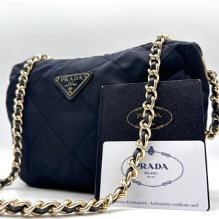 プラダ(PRADA)の超希少✨プラダ チェーンショルダーバッグ 三角ロゴプレート キルティング レザー(ショルダーバッグ)