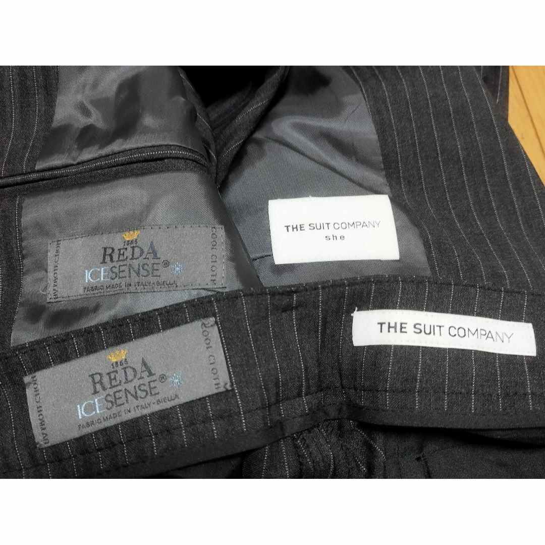 THE SUIT COMPANY(スーツカンパニー)の極美品M/38 ザスーツカンパニー 高級生地REDA春夏パンツスーツセットアップ レディースのフォーマル/ドレス(スーツ)の商品写真