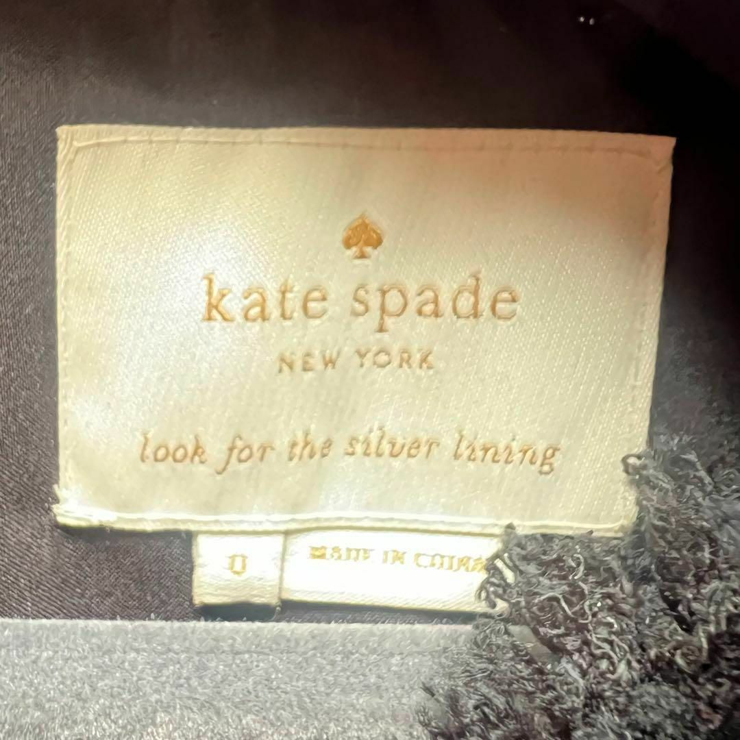 kate spade new york(ケイトスペードニューヨーク)の【美品】kate spade ツイードワンピース ブラック ノースリーブ 0 S レディースのワンピース(ひざ丈ワンピース)の商品写真