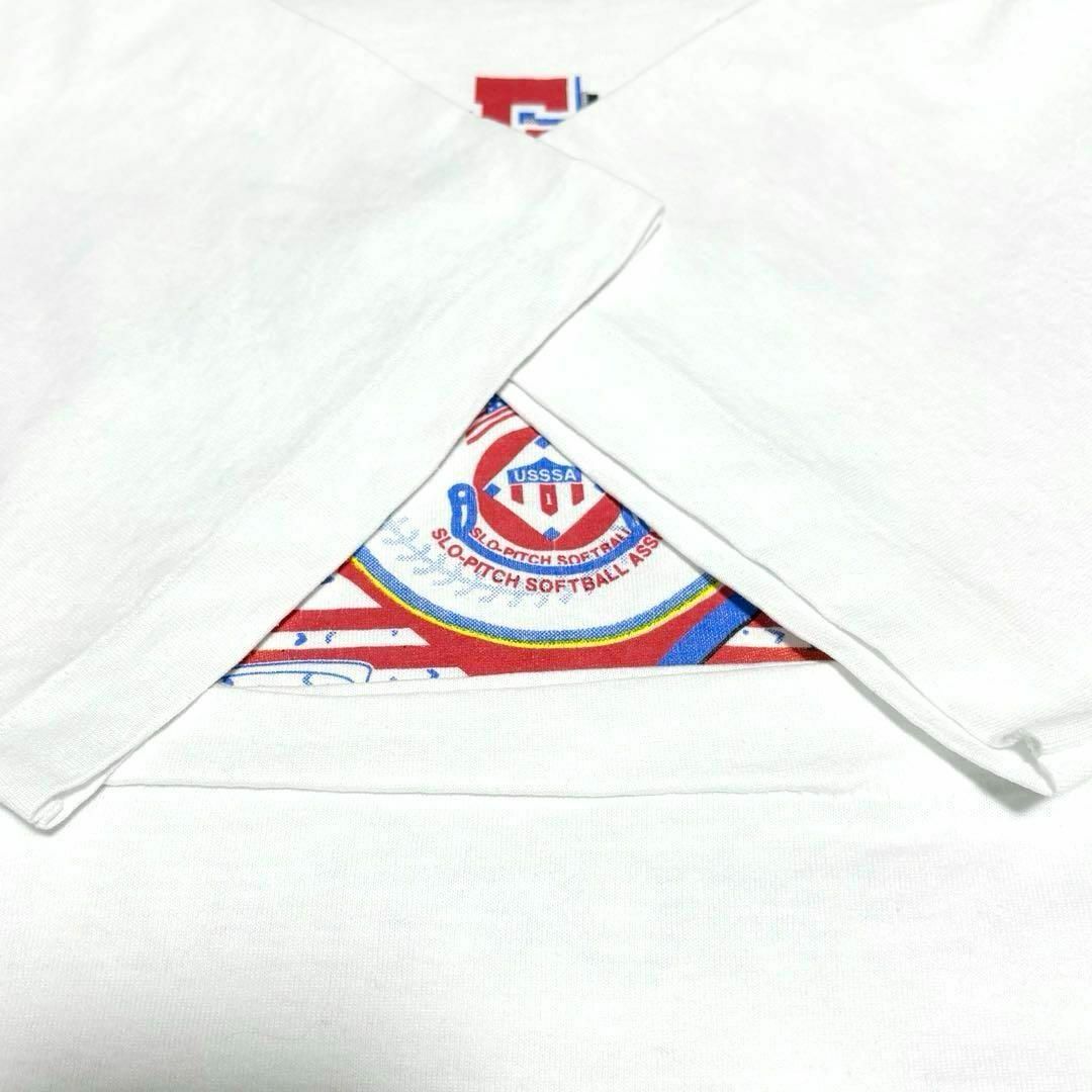 FRUIT OF THE LOOM(フルーツオブザルーム)の90sUSA製古着　ヴィンテージ　イベントTシャツ　白Tシャツ　シングルステッチ メンズのトップス(Tシャツ/カットソー(半袖/袖なし))の商品写真
