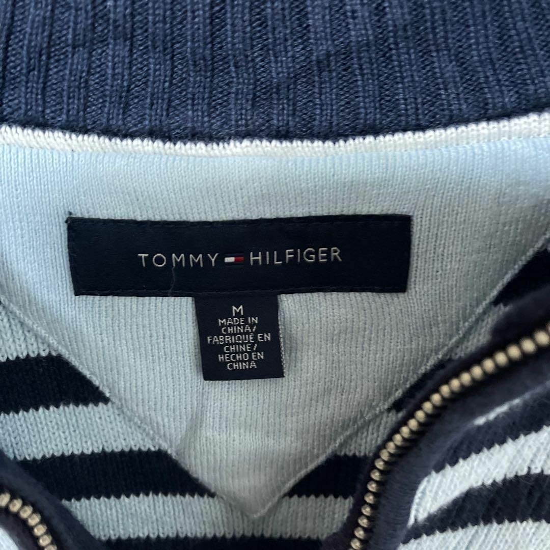 TOMMY HILFIGER(トミーヒルフィガー)のトミーヒルフィガー セーター ハーフジップ M メンズ ネイビー ニット 古着 メンズのトップス(ニット/セーター)の商品写真