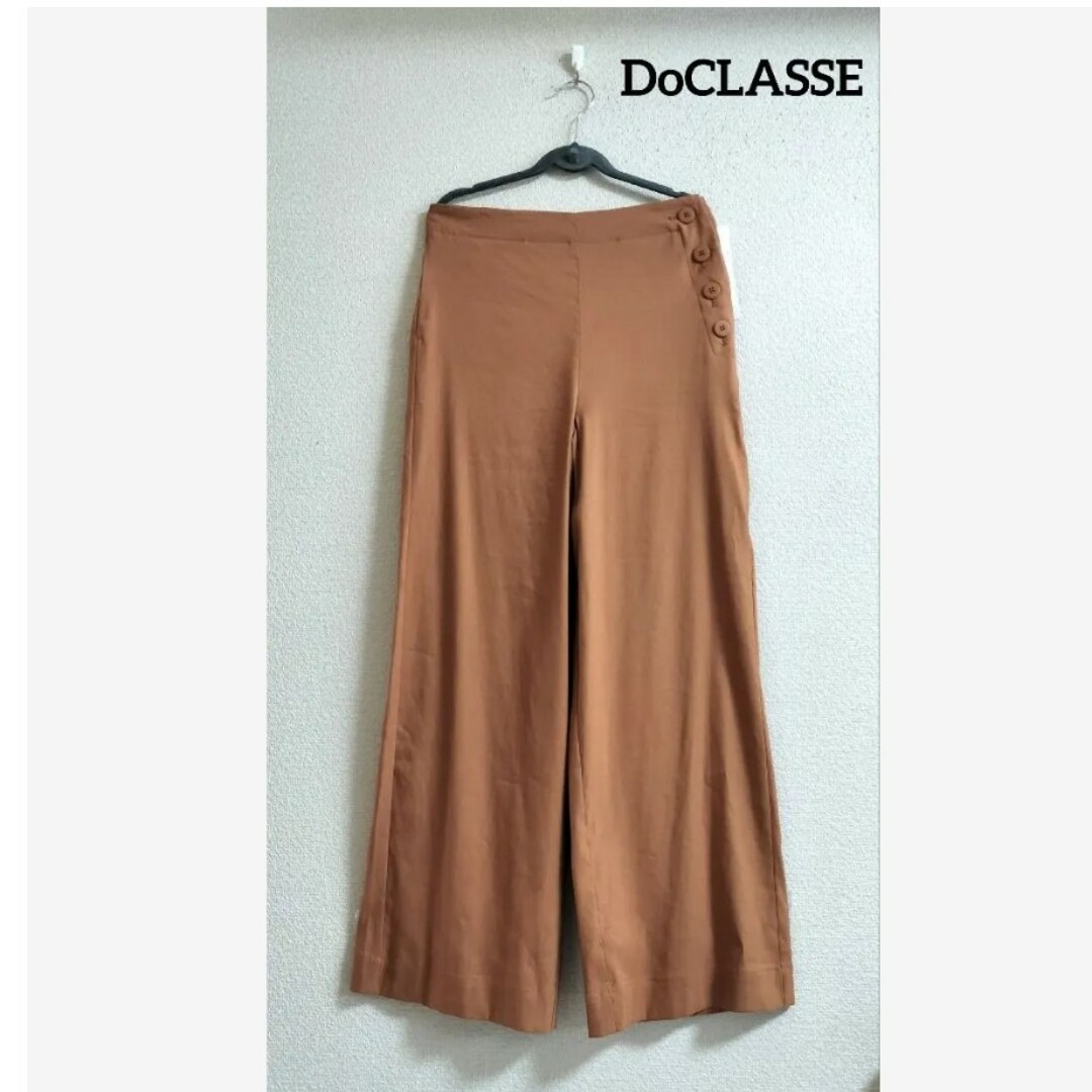 DoCLASSE(ドゥクラッセ)の【新品】DoCLASSE 　麻混　ワイドパンツ　定価 6,990円 レディースのパンツ(カジュアルパンツ)の商品写真