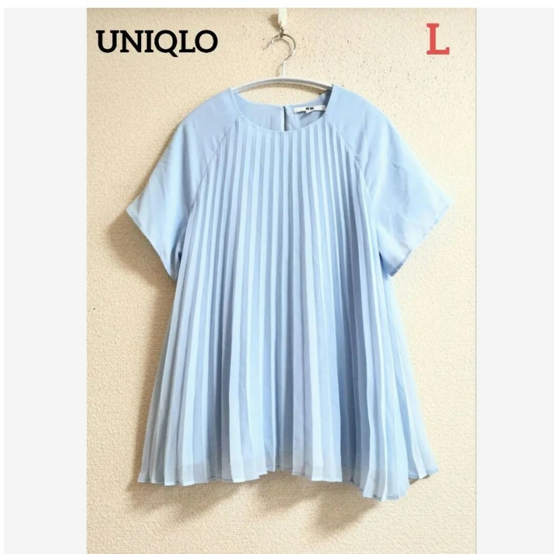 UNIQLO(ユニクロ)のUNIQLO　プリーツブラウス　Lサイズ レディースのトップス(シャツ/ブラウス(半袖/袖なし))の商品写真