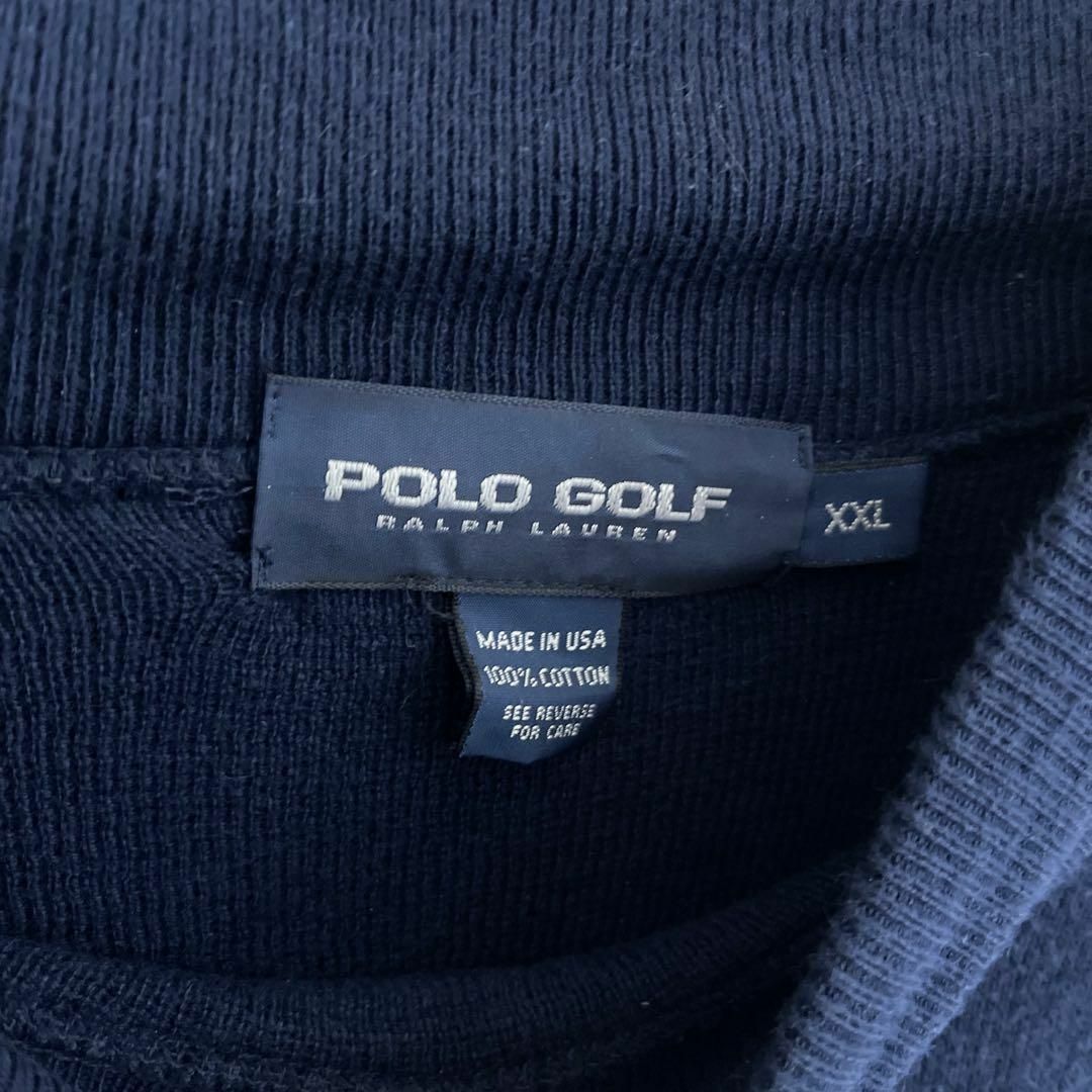ポロ メンズ セーター 2XL ネイビー ロゴ ニット USA古着 90s 長袖 メンズのトップス(ニット/セーター)の商品写真