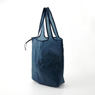 MUJI (無印良品) - 無印良品　ナイロン　買い物バッグ　ショルダー（ネイビー）エコバッグ