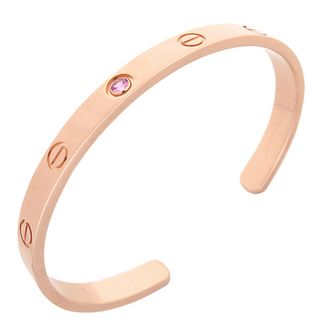 カルティエ(Cartier)のカルティエ Cartier ブレスレット LOVE ラブブレス オープン K18PG ピンクサファイア ピンクゴールド #17 １P 750 18K 18金 バングル  B6030017【中古】(ブレスレット/バングル)