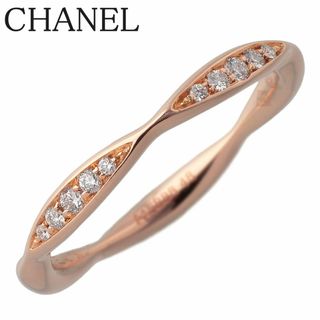 CHANEL - シャネル ダイヤ リング カメリア ハーフエタニティ #48 AU750PG 新品仕上げ済 CHANEL【16568】