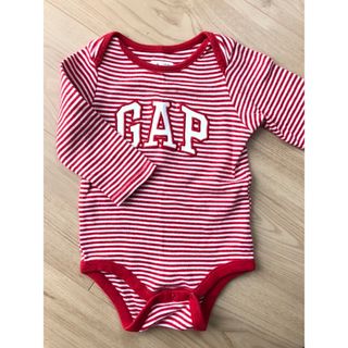 ベビーギャップ(babyGAP)の☆babyGap/ベビーギャップ☆ボーダー長袖コットンボディ70☆ (ロンパース)