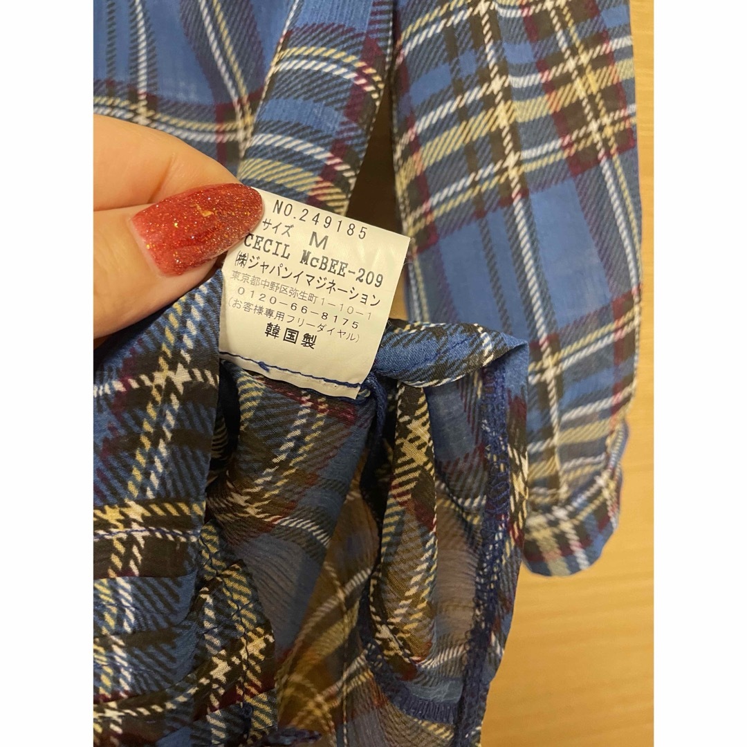 CECIL McBEE(セシルマクビー)の新品セシルマクビーチェック柄シアーシャツ レディースのトップス(シャツ/ブラウス(長袖/七分))の商品写真