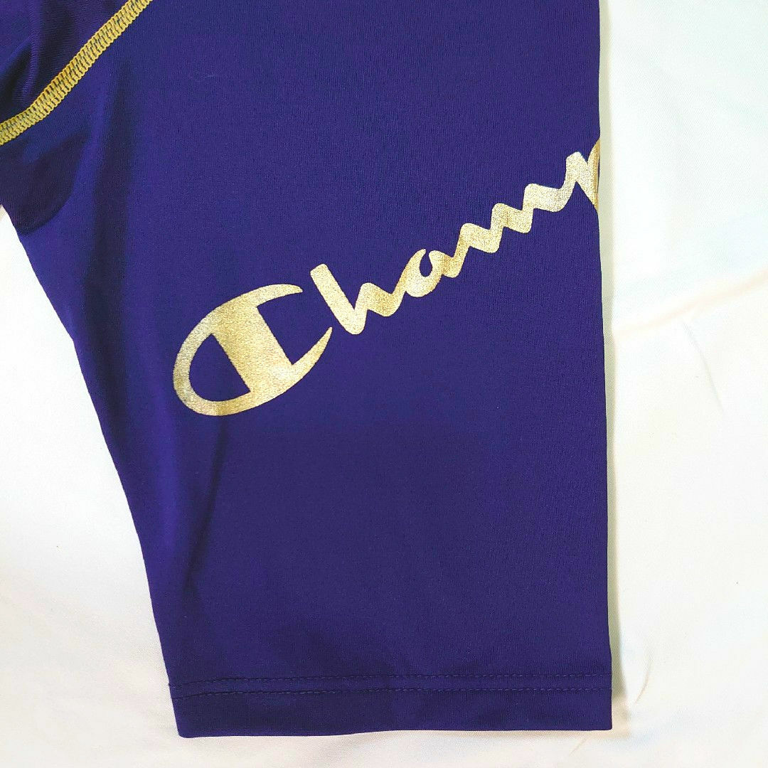 Champion(チャンピオン)のチャンピオン ハイネック ストレッチ半袖Tシャツ LLサイズ  ネイビー スポーツ/アウトドアの野球(ウェア)の商品写真