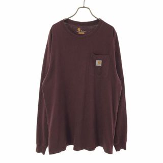 カーハート(carhartt)のカーハート 長袖 Tシャツ M ボルドー Carhartt ロンT メンズ 古着 【240418】(Tシャツ/カットソー(七分/長袖))