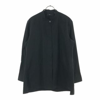 ユニクロ(UNIQLO)のユニクロ プラスジェイ 長袖 バンドカラーシャツ L ブラック UNIQLO ＋J レディース 古着 【240418】(シャツ/ブラウス(長袖/七分))