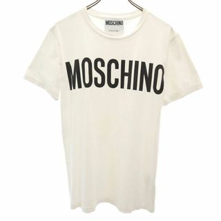 モスキーノ プリント 半袖 Tシャツ 46 ホワイト MOSCHINO メンズ 古着 【240418】 メール便可