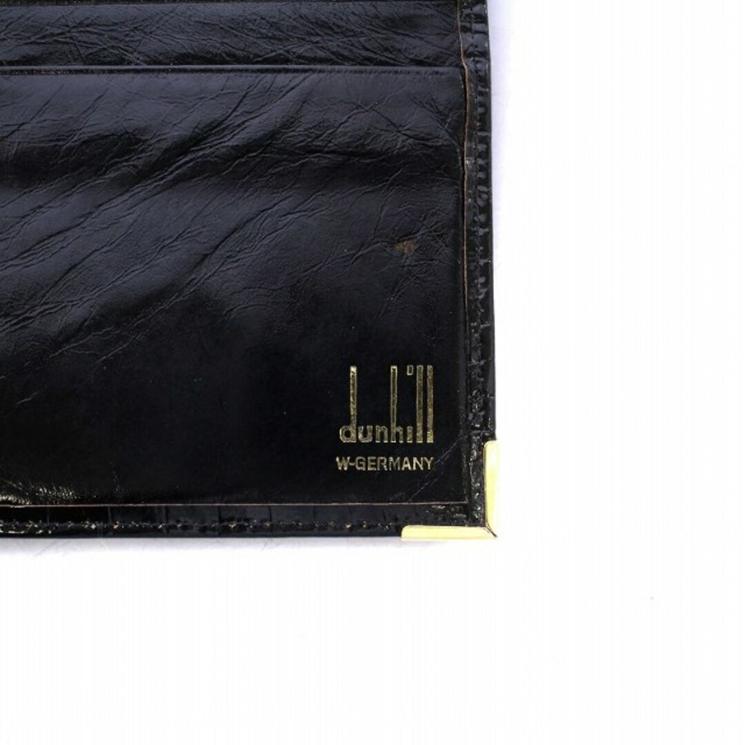 Dunhill(ダンヒル)のダンヒル 長財布 二つ折り 札入れ ロゴ レザークロコ型押し エナメル 黒 メンズのファッション小物(長財布)の商品写真