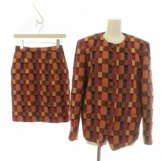 イッセイミヤケ(ISSEY MIYAKE)のイッセイミヤケ ISタグ 80s ノーカラージャケット タイトスカート 9 赤(その他)