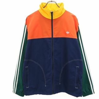 アディダス(adidas)のアディダス トレフォイルロゴ 長袖 ジップジャケット L adidas フロントジップ メンズ 古着 【240418】(その他)