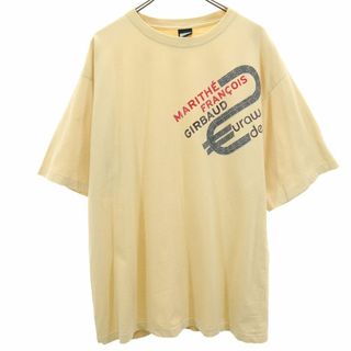 マリテフランソワジルボー(MARITHE + FRANCOIS GIRBAUD)のマリテフランソワジルボー プリント 半袖 Tシャツ L ベージュ系 MARITHE + FRANCOIS GIRBAUD メンズ 古着 【240418】(Tシャツ/カットソー(半袖/袖なし))