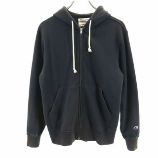 チャンピオン(Champion)のチャンピオン 長袖 スウェット ジップパーカー M 黒 Champion メンズ 古着 【240418】(パーカー)