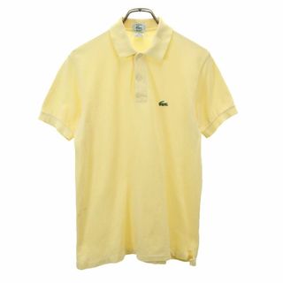 アイゾットラコステ 90s USA製 オールド 半袖 ポロシャツ M イエロー IZOD LACOSTE 鹿の子地 メンズ 古着 【240418】 メール便可