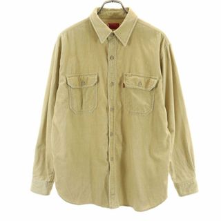 リーバイス 長袖 コーデュロイシャツ M ベージュ Levi's メンズ 古着 【240418】