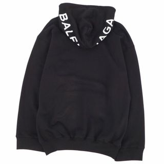 バレンシアガ(Balenciaga)の美品 バレンシアガ BALENCIAGA パーカー フーディー スウェット プルオーバー ロゴ コットン トップス メンズ XS ブラック(パーカー)