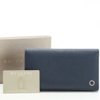 BVLGARI - 美品 ブルガリ ギャランティカード付 ブルガリブルガリ マン 283811 レザー 長財布 ロング ウォレット 二つ折り メンズ HRE X1-10