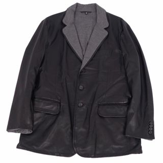 Giorgio Armani - 美品 ジョルジオアルマーニ GIORGIO ARMANI ジャケット レザージャケット テーラード ラムレザー アウター メンズ 52(L相当) ブラック