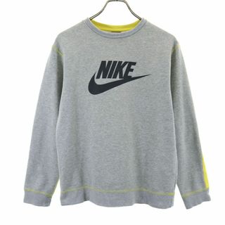 ナイキ(NIKE)のナイキ 長袖 スウェット トレーナー 160cm グレー NIKE 裏起毛 キッズ 古着 【240418】(その他)