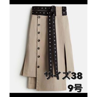 エイチアンドエム(H&M)のH&M ロク　rokh ベルテッド ツイルスカート　38(ロングスカート)